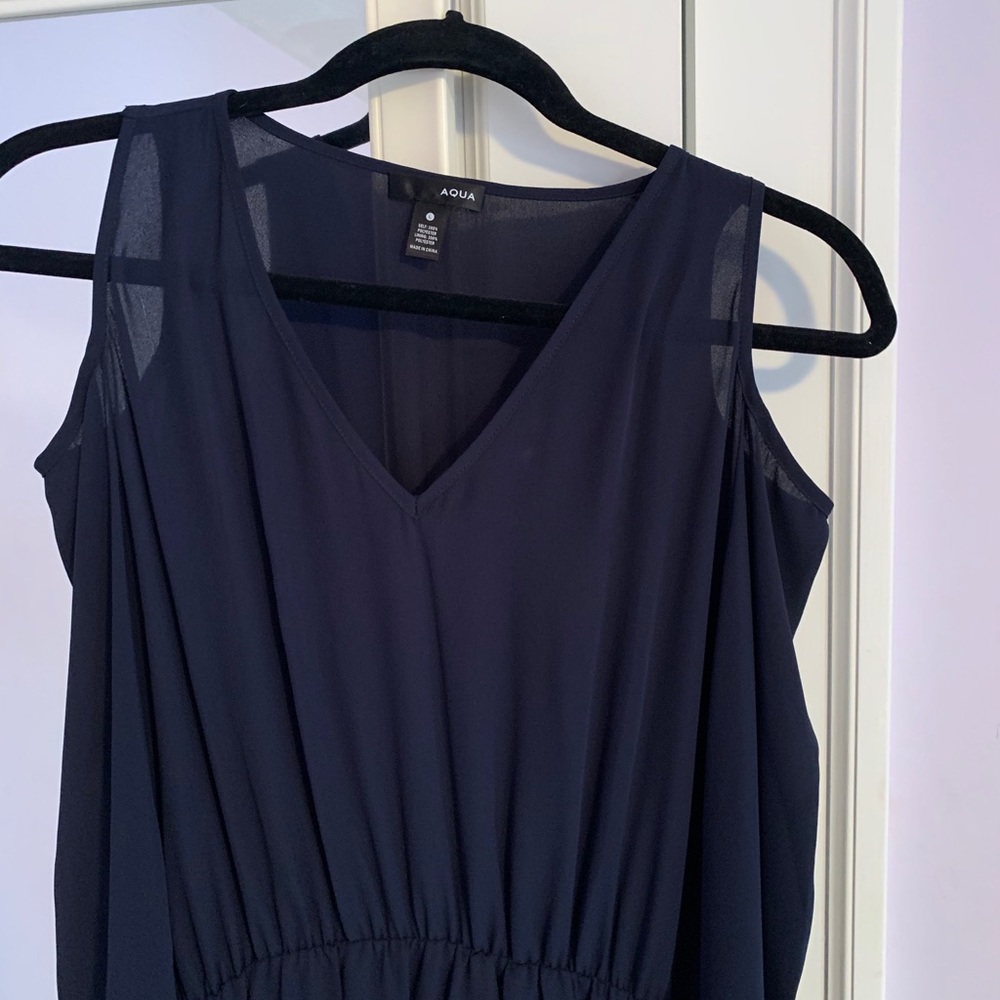 Navy Aqua cocktail dress